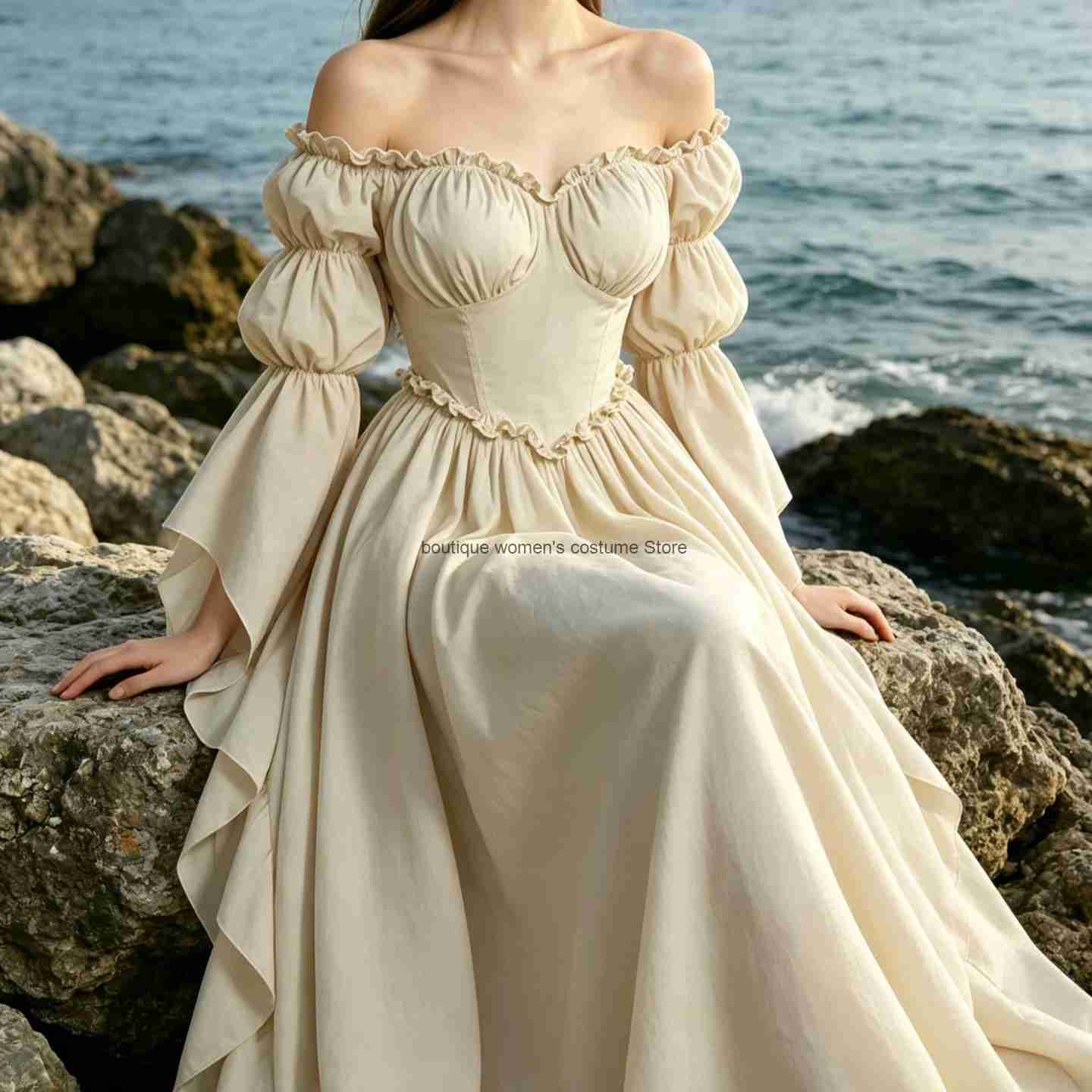 Medieval Renaissance Dress Women - 새로운 중세 르네상스 스타일의 여성용 드레스,