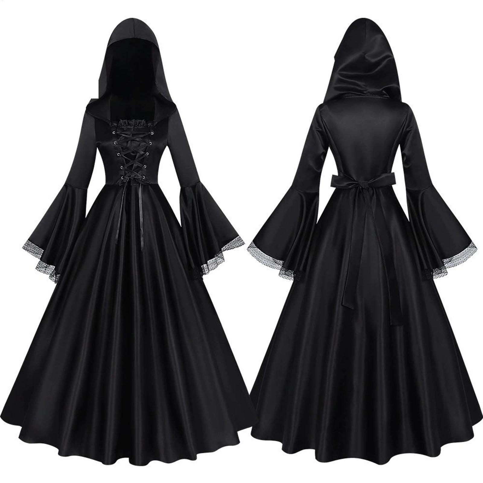 Medieval Renaissance Dress Women - 할로윈 마녀 의상 중세 고딕 롱