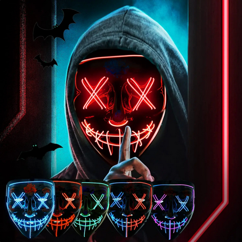 Led Purge Mask Halloween - 할로윈 무서운 벤데타 마스크 발광 익명