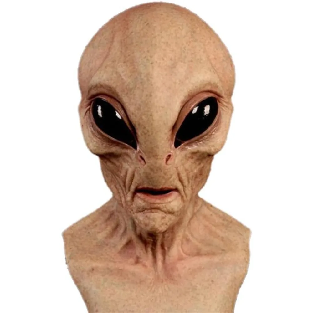 Latex Alien Mask Realistic - 할로윈 코스튬 외계인 공룡 마스크, 성인용