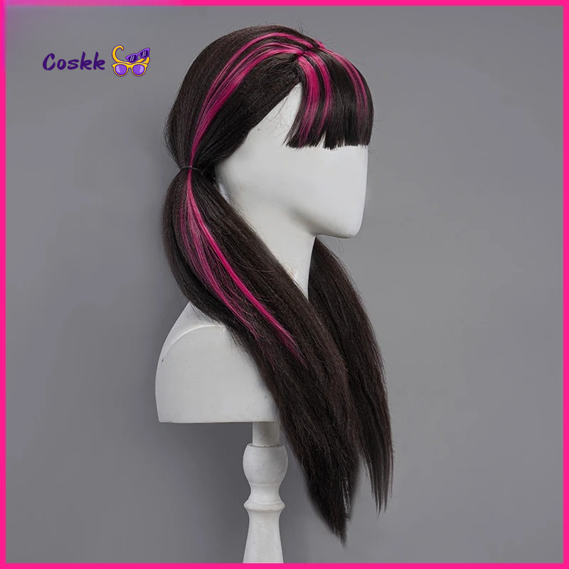 드라큘라우라 코스프레 가발 긴 머리 60CM 길이 블랙 - Anime Cosplay Wig Heat Resistant 리뷰 및 가격