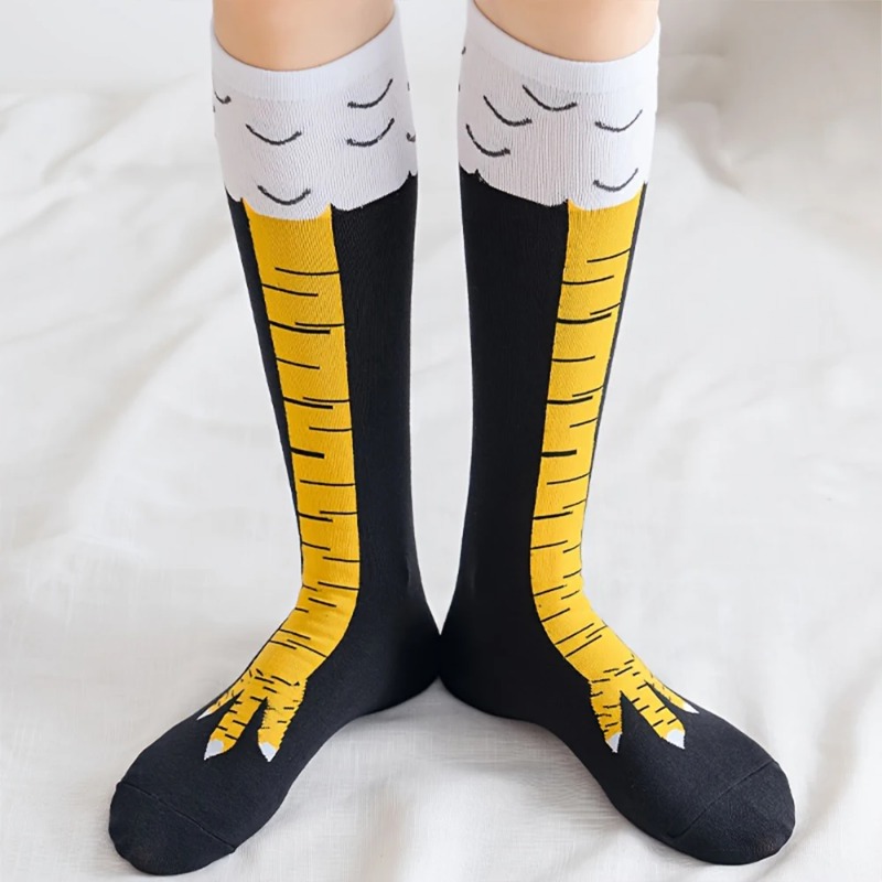 1/2/5켤레 여성용 니하이 양말 트렌디한 만화풍 재미 - Funny Chicken Leg Socks 리뷰 및 가격