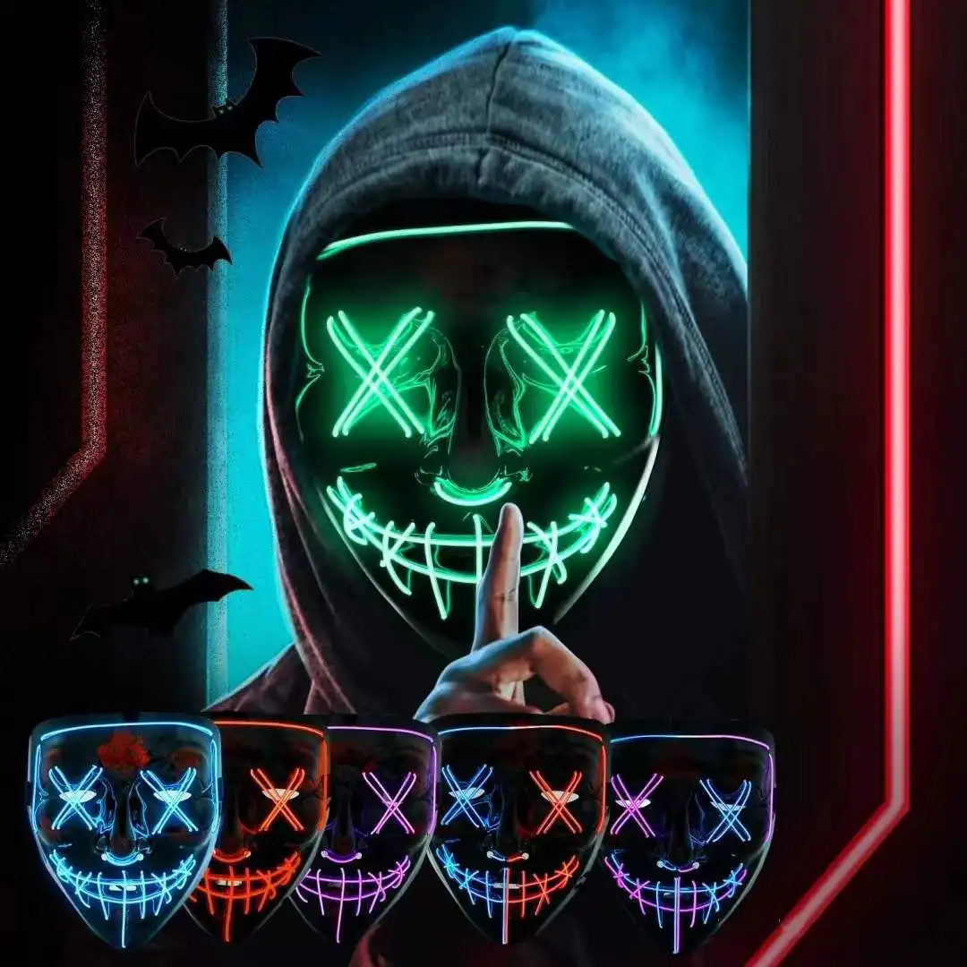 무선 무서운 빛나는 LED 발광 퍼지 마스크, 할로윈  - Led Purge Mask Halloween 리뷰 및 가격