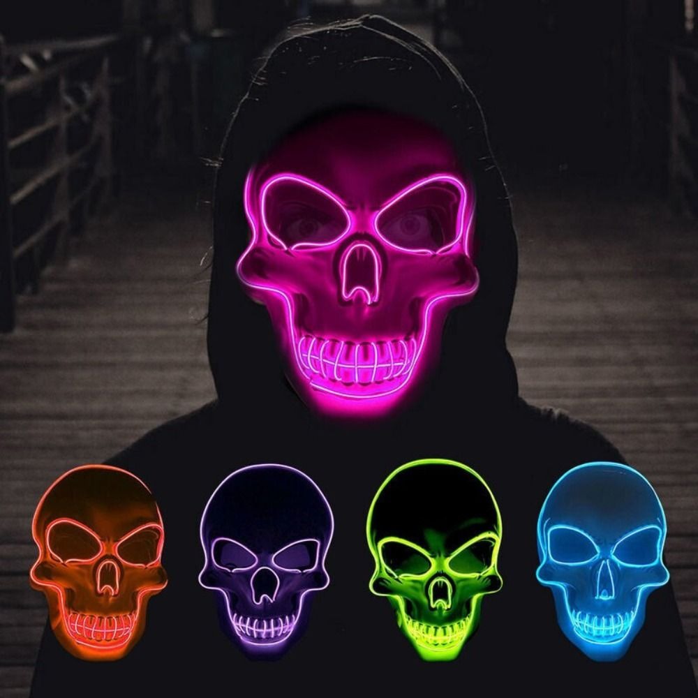 패션 공포 할로윈 해골 마스크 할로윈 코스프레 의상 L - Led Purge Mask Halloween 리뷰 및 가격