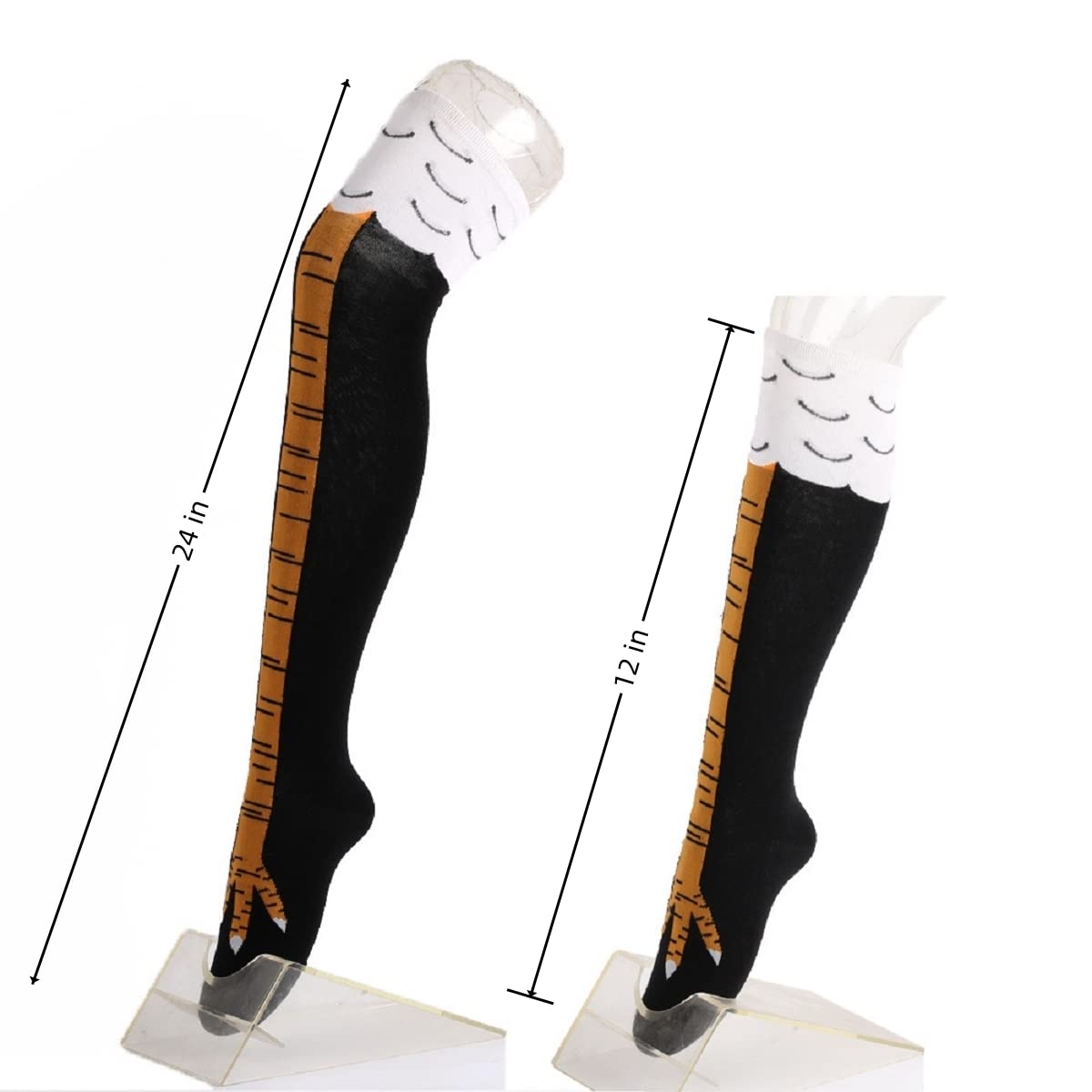 여성용 닭발 프린트 허벅지까지 오는 양말 1/2켤레,  - Funny Chicken Leg Socks 리뷰 및 가격