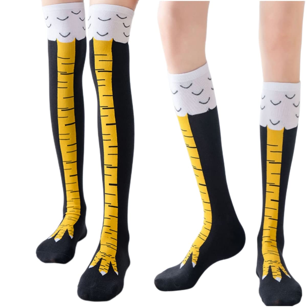 여성용 닭발 프린트 허벅지까지 오는 양말 1/2켤레,  - Funny Chicken Leg Socks 리뷰 및 가격