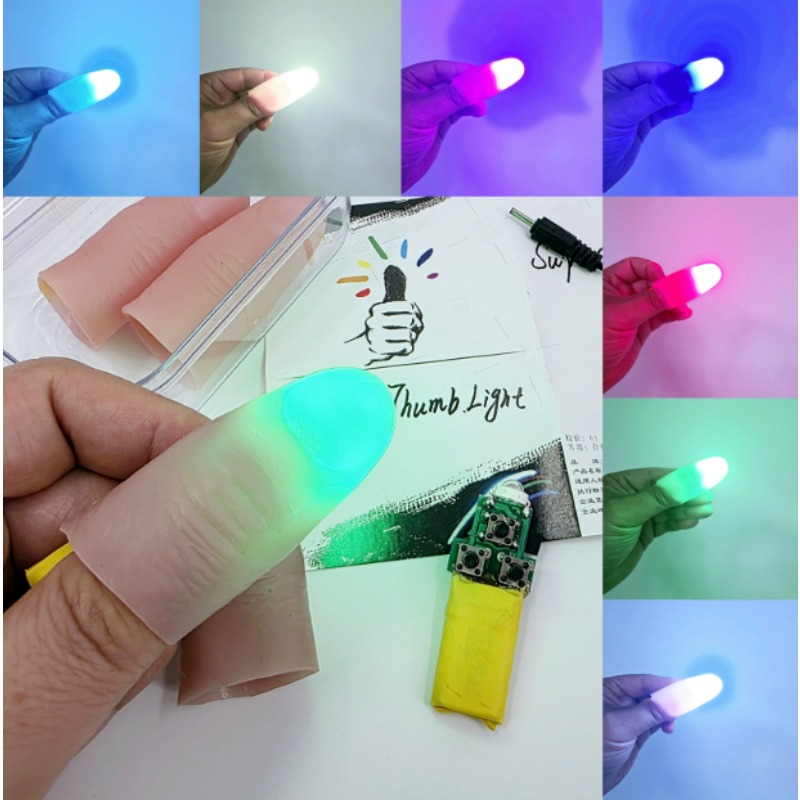 7색 라이트-페어 세트 충전식 브릴리언트 매직 라이트  - Thumb Tip Magic Trick Set 리뷰 및 가격