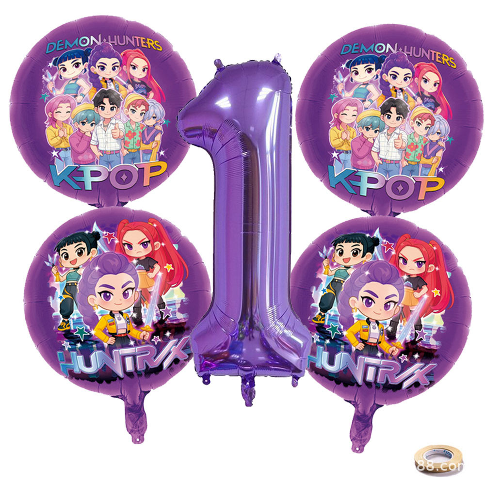 K P 포일 풍선 세트 걸그룹 1-9 숫자 보라색 별  - Party Supplies 리뷰 및 가격