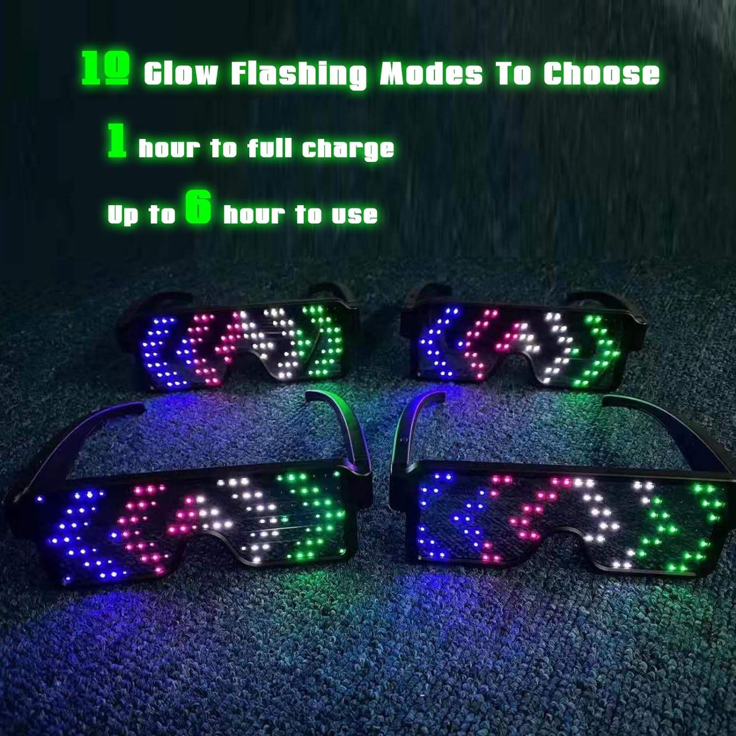 LED 안경 라이트 업 다이내믹 파티 선물 안경 축제  - Glow In The Dark Party Glasses 리뷰 및 가격