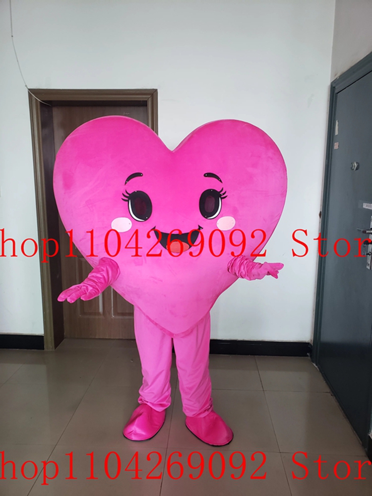 사랑스러운 핑크 하트 마스코트 의상 만화 애니메이션 코 - Costumes 리뷰 및 가격