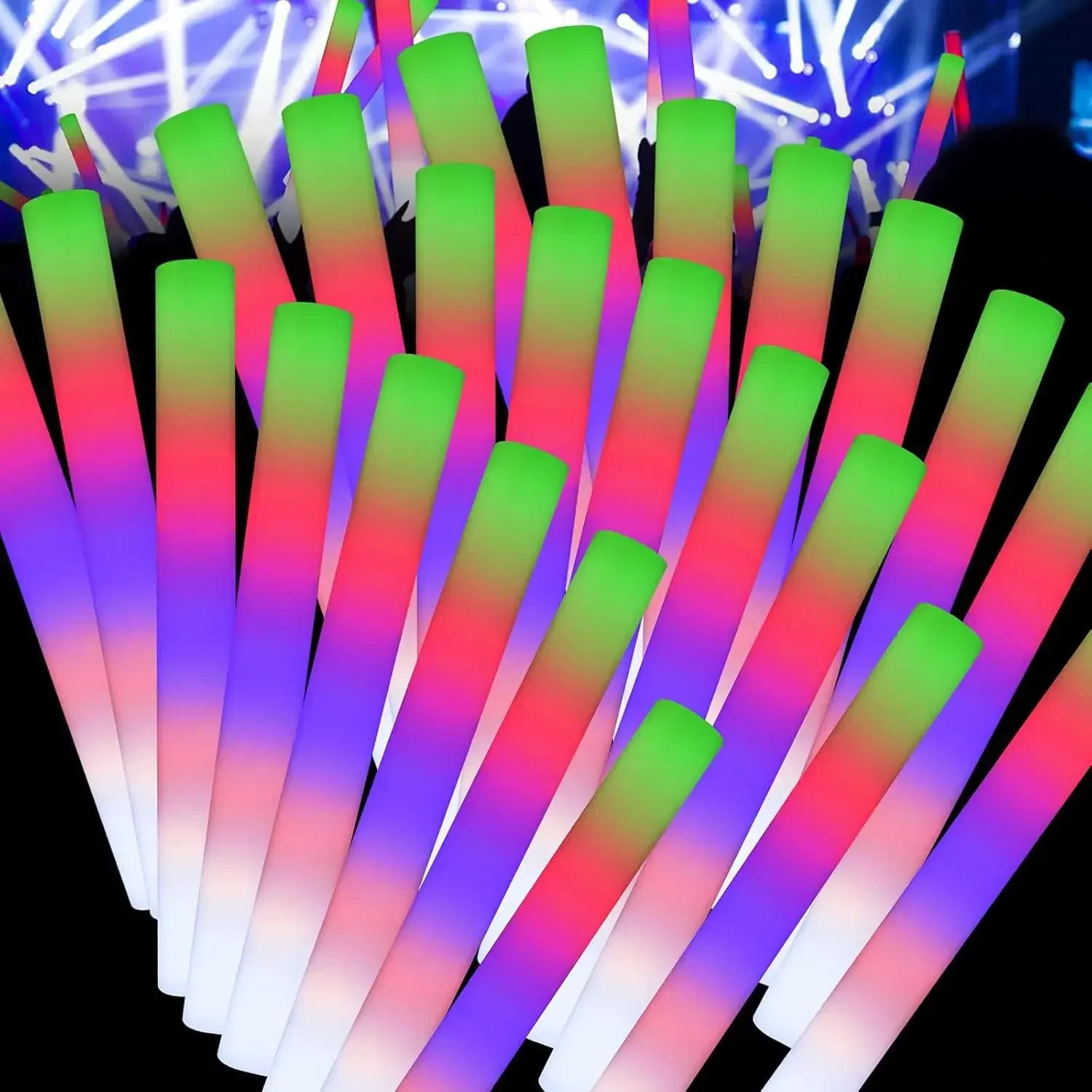 2Z-50개 LED 폼 글로우 스틱 크리스마스 웨딩용  - Flashing Led Foam Sticks Party 리뷰 및 가격