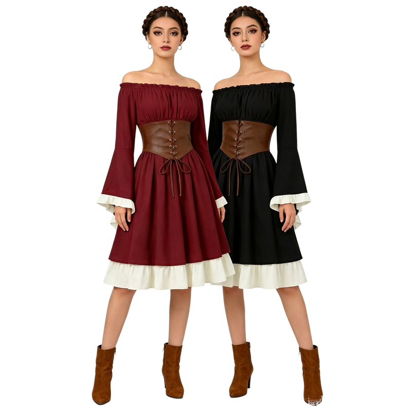 중세 르네상스 스타일의 미디 드레스, 여성용 해적 코스 - Medieval Renaissance Dress Women 리뷰 및 가격