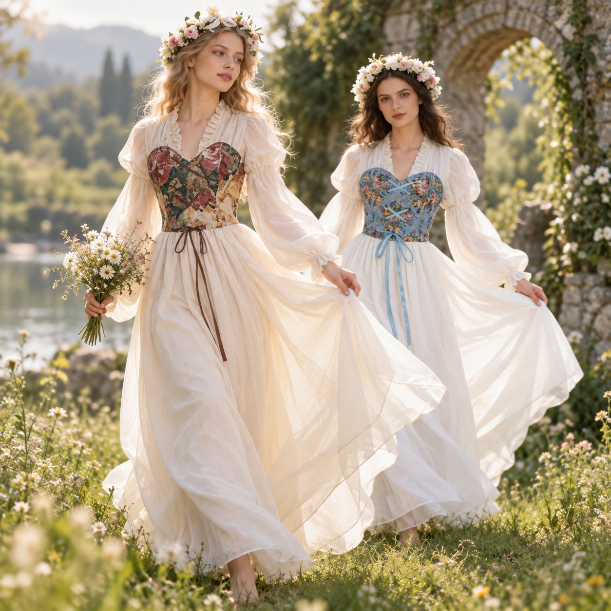 르네상스 스타일의 코르셋 허리 장식 드레스, 중세 시대 - Medieval Renaissance Dress Women 리뷰 및 가격