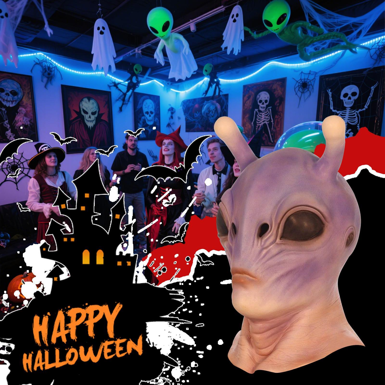 전체 머리 현실적인 할로윈 외계인 마스크 코스프레 Ho - Latex Alien Mask Realistic 리뷰 및 가격